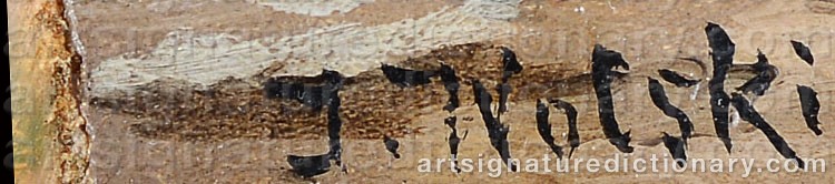 Authentic signature by Jan WOLSKI on  artwork