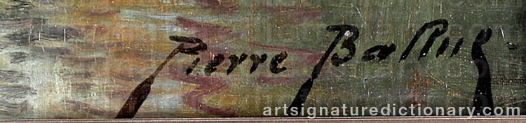 Authentic signature by Pierre Ernest BALLUE on  artwork