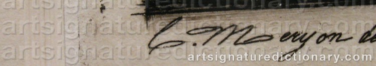 Authentic signature by Charles MERYON on artwork