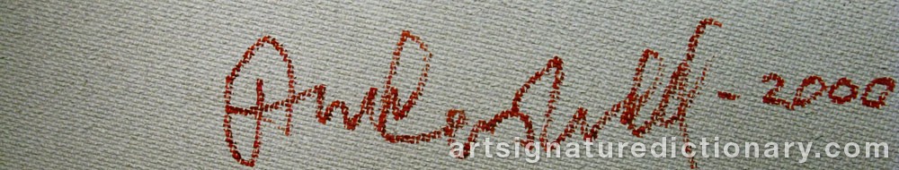 Authentic signature by Anders UDD on artwork