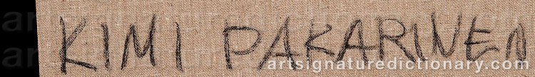 Authentic signature by Kimi PAKARINEN on  artwork
