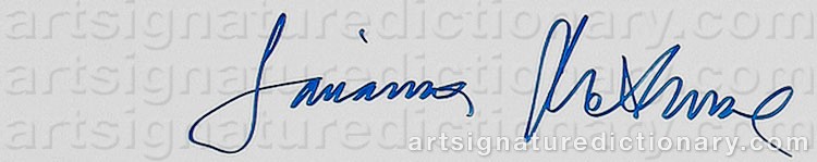 Authentic signature by Sarianna METSÄHUONE on  artwork