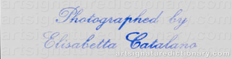Authentic signature by Elisabetta CATALANO on  artwork