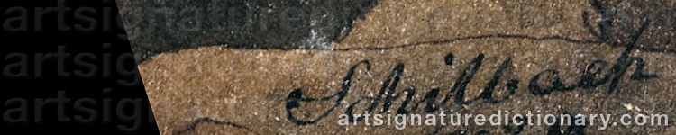 Authentic signature by Johann Heinrich SCHILBACH on  artwork