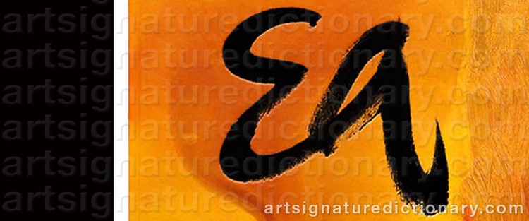 Authentic signature by Edvards GRUBE on Painting/Watercolour artwork