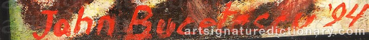 Authentic signature by John BUCETESCU on artwork