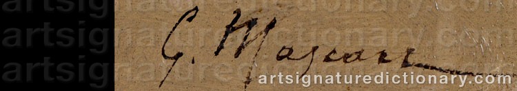 Authentic signature by Gustave MASCART on  artwork