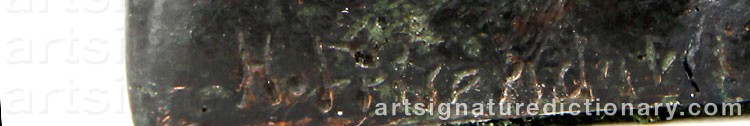 Authentic signature by Halvar FRISENDAHL on Sculpture artwork