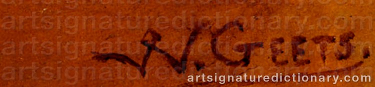 Authentic signature by Willem GEETS on  artwork