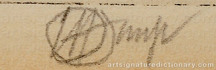 Authentic signature by Childe HASSAM on Drawing/Graphic/Print artwork
