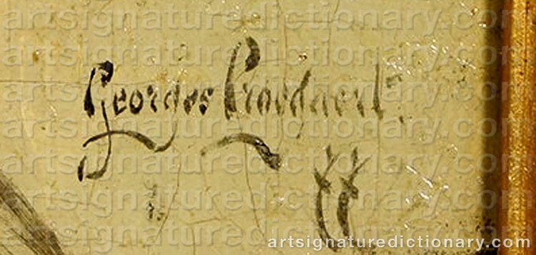 Authentic signature by Georges CROEGAERT on Painting/Watercolour artwork