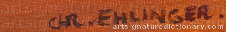 Authentic signature by Christian EHLINGER on  artwork