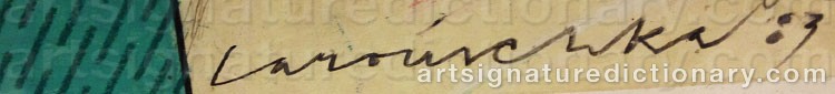 Authentic signature by Carouschka STREJFFERT on  artwork