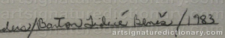 Signature by Barton Lidice BENES