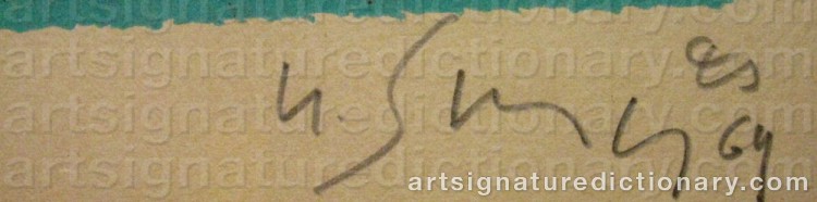 Authentic signature by Gustave SINGIER on Drawing/Graphic/Print artwork