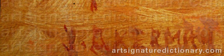 Authentic signature by J. ÅKERMAN on  artwork