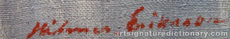 Authentic signature by Hilmer ERIKSSON on artwork