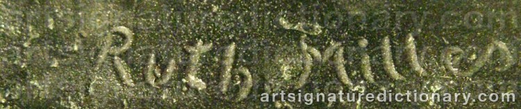 Authentic signature by Ruth MILLES on artwork