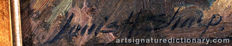 Authentic signature by Louis Hovey SHARP on Painting/Watercolour artwork