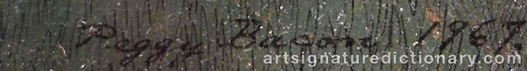 Authentic signature by Peggy BACON on  artwork