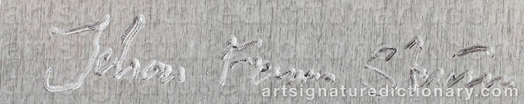 Authentic signature by Johan Ferner STRÖM on  artwork
