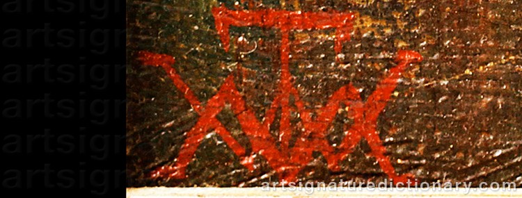 Authentic signature by William The Younger MACTAGGART on  artwork
