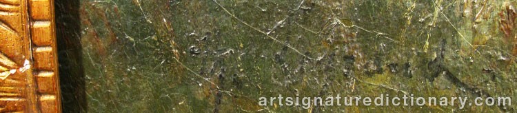 Authentic signature by Théodore LEGRAND on  artwork