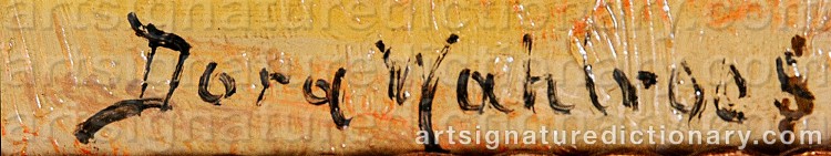 Authentic signature by Dora WAHLROOS on Painting/Watercolour artwork