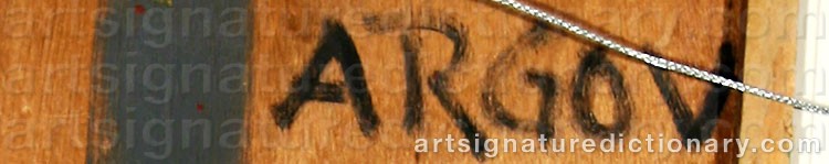 Authentic signature by Michael ARGOV on  artwork