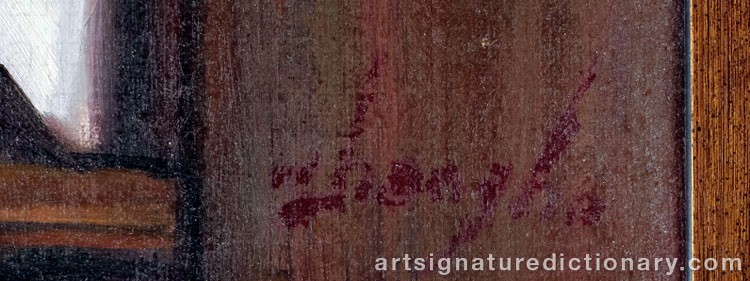 Authentic signature by ZHANGBO on  artwork