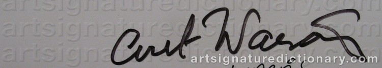 Authentic signature by Curt WARÅS on Drawing/Graphic/Print artwork