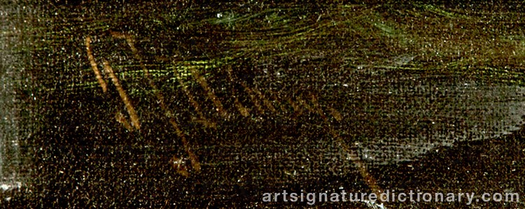 Authentic signature by Gideon Jacques DENNY on Painting/Watercolour artwork