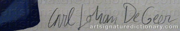 Signature by Carl Johan DE GEER
