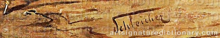 Authentic signature by Carl SCHLEICHER on  artwork