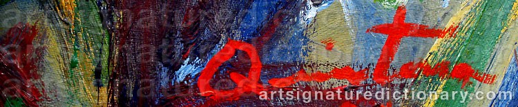 Authentic signature by Juan Carlos QUINTANA on  artwork