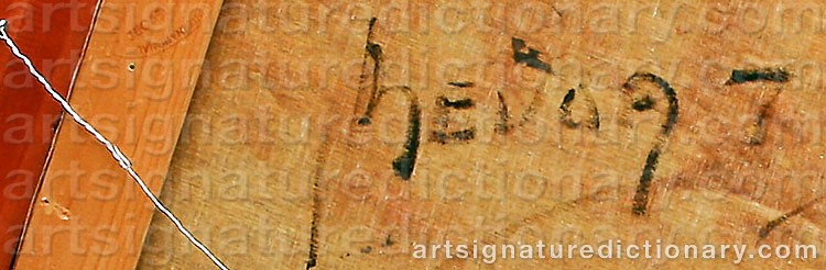 Authentic signature by Johan Hendrik BEVORT on  artwork