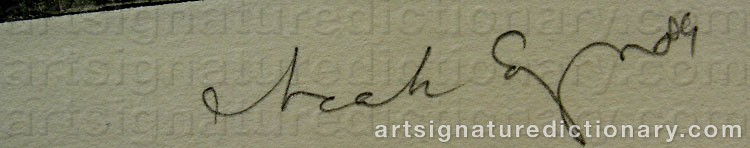 Authentic signature by Mats ERGON on  artwork