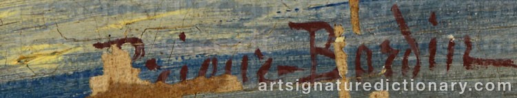Authentic signature by François PRIEUR-BARDIN on Painting/Watercolour artwork