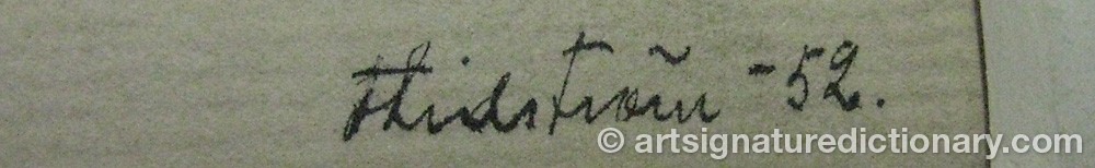 Authentic signature by F LINDSTRÖM on artwork
