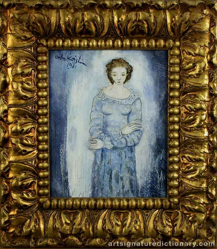 Close-up details showing Unto KOISTINEN signature forgery characteristics