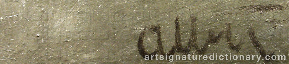 Authentic signature by Albert BERTHELSEN on  artwork