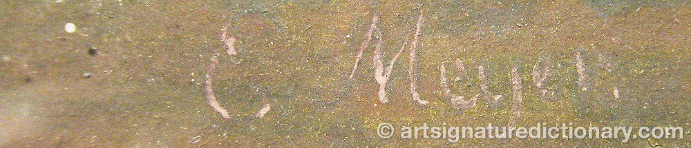 Authentic signature by Elias MEYER on  artwork