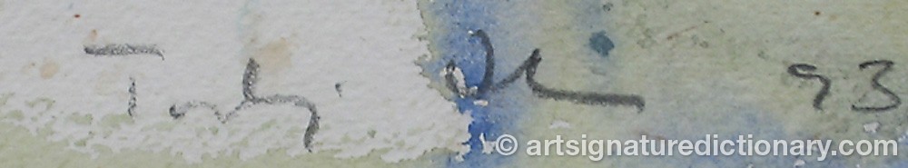 Authentic signature by Torbjørn OLSEN on  artwork