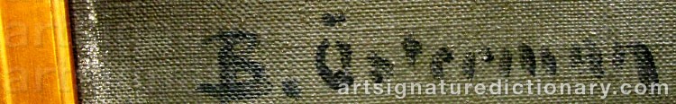 Authentic signature by Bernhard ÖSTERMAN on artwork