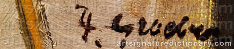 Authentic signature by Hermann GROEBER on  artwork