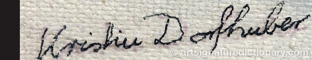 Authentic signature by Kristin DORFHUBER on  artwork