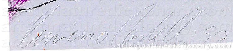 Authentic signature by Luciano CASTELLI on artwork