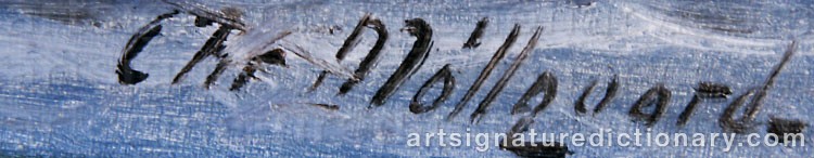 Authentic signature by Svend DREWS on artwork