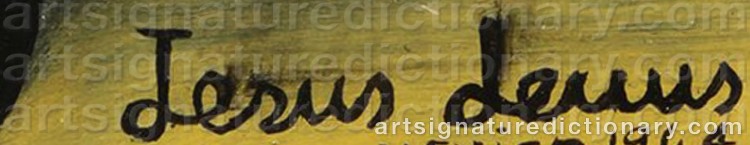 Authentic signature by Jesus Mariano LEUUS on Painting/Watercolour artwork