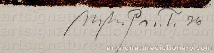 Authentic signature by Michael Mathias PRECHTL on  artwork